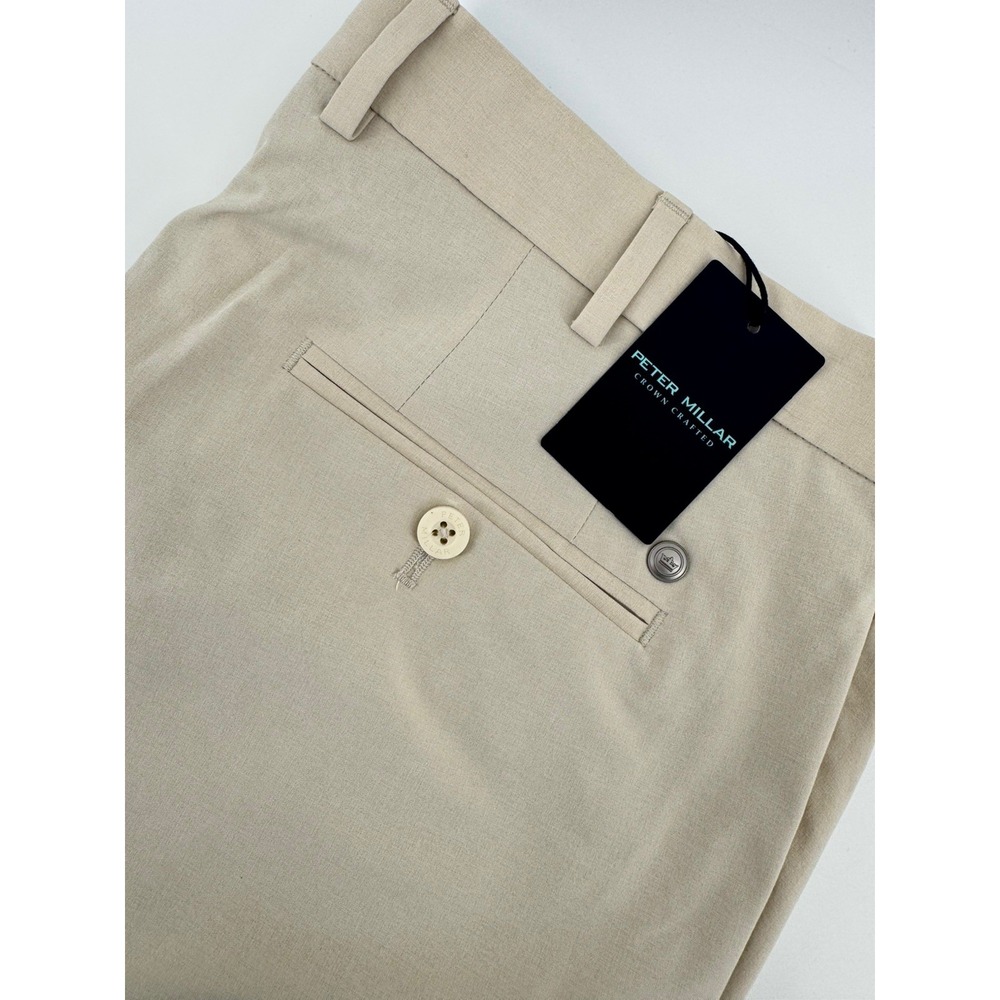 Peter Millar Surge Crown Crafted Sz 36 Mens Khaki Golf Short New NWT Logo